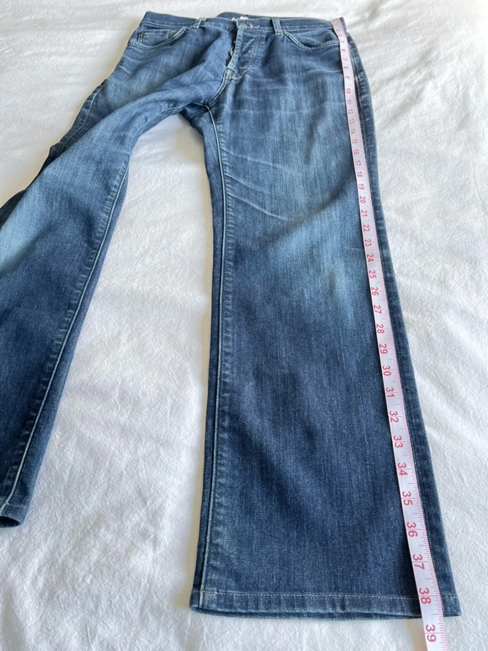 7 For All Mankind Kimmie Straight Leg Jeans Blue Sz 29 Classic Casual Minimalist - Picture 13 of 16